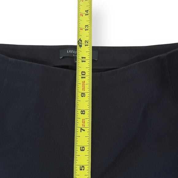 Lafayette 148 Chrystie Pants Black Cotton Twill Women’s Size 10 Stretch Side Zip - Picture 11 of 12